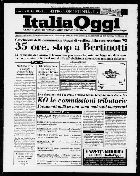 Italia oggi : quotidiano di economia finanza e politica